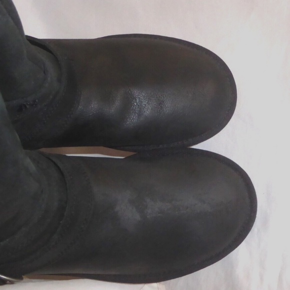 🎈SALE UGG Becket Black Distressed Leather Boots NEW - Picture 12 of 16